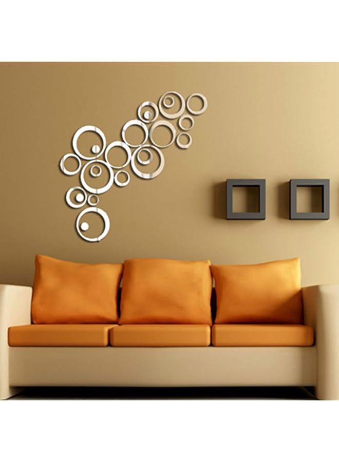 erorex Set Of 24Pcs Wall Sticker Decal Murals Mirrors Circular Ring 3D Mirror Wall Stickers Removable Diy Mirror Wall Sticker For Home Bedroom Background Decor Circular Ring - Image 3