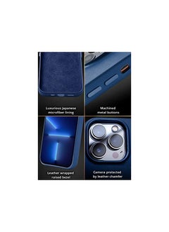 Mujjo Full Leather Case for iPhone 14 Pro Max with MagSafe (Monaco Blue)  - Image 5