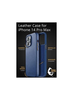 Mujjo Full Leather Case for iPhone 14 Pro Max with MagSafe (Monaco Blue)  - Image 2