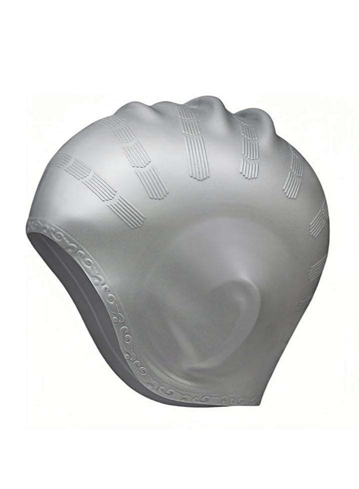 Generic Silicone Swimming Cap for Men Women Adults, Durable Flexible and Skin Friendly Bathing Swimming Caps for Long and Short Hairs, Protect Your Ears and Hair, Ergonomic Design With Ear Protection Pocket - Image 1