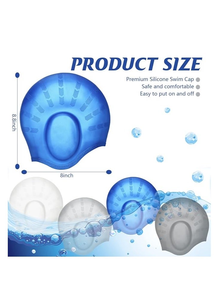 Generic Silicone Swimming Cap for Men Women Adults, Durable Flexible and Skin Friendly Bathing Swimming Caps for Long and Short Hairs, Protect Your Ears and Hair, Ergonomic Design With Ear Protection Pocket - Image 2