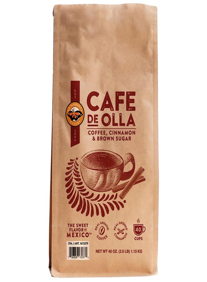 La Monarca Bakery Cafe De Olla Ground Coffee, 100% Arabica Mexican Coffee Blend with Cinnamon and Brown Sugar, Medium Roast, 40 oz (Pack of 1) - Image 2