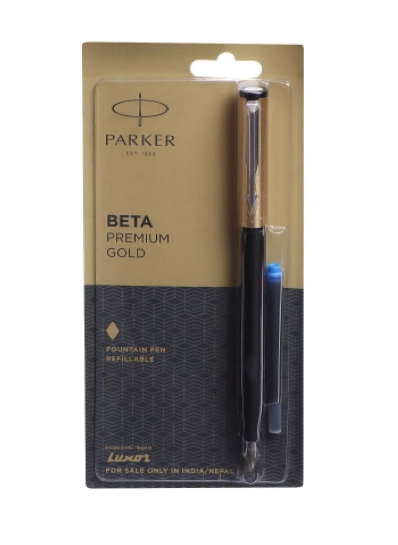 Beta Premium FP CT Fountain Pen with Free Ink Cart (Gold) - pzsku/Z3FCFC9EF0F39A5D145D2Z/45/_/1709288567/47ef2809-c2f9-4d6c-80eb-64d4cab8338f