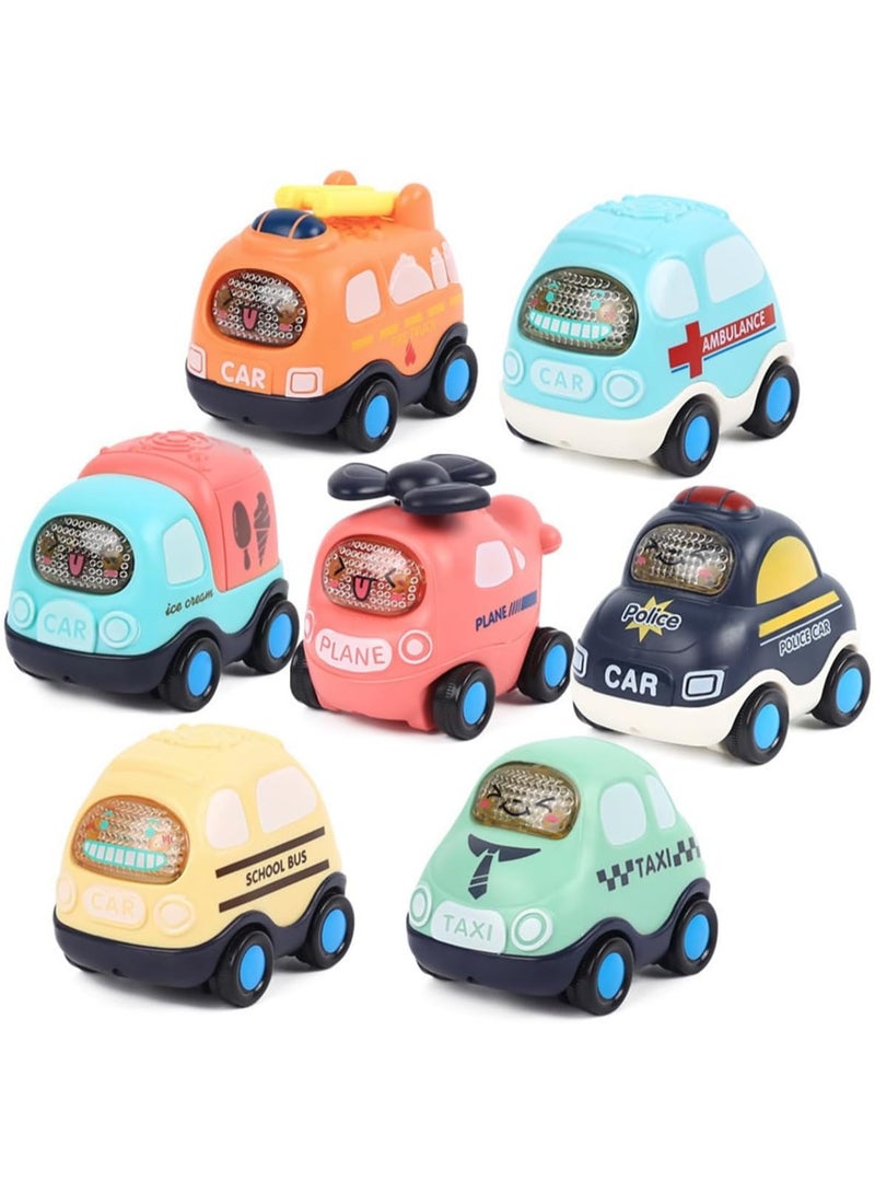 سوفام 7Pcs Mini Cars, Bulk Toys Small Pull Back Cars, Toddler Boy Toys for 1 2 3 4 5 6 Year Old Boys Girls, Classroom, Party Favors, Goodie Bags Fillers, Birthday Day Gifts and Prize - Image 1