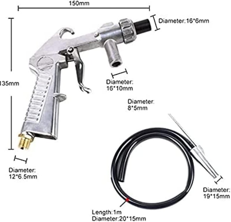 AQ AQSON طقم AQSON لمسدس الرمل - مسدس سيفون لتفجير الرمل لإزالة الصدأ والتفجير بالرمل الكاشط - Image 3