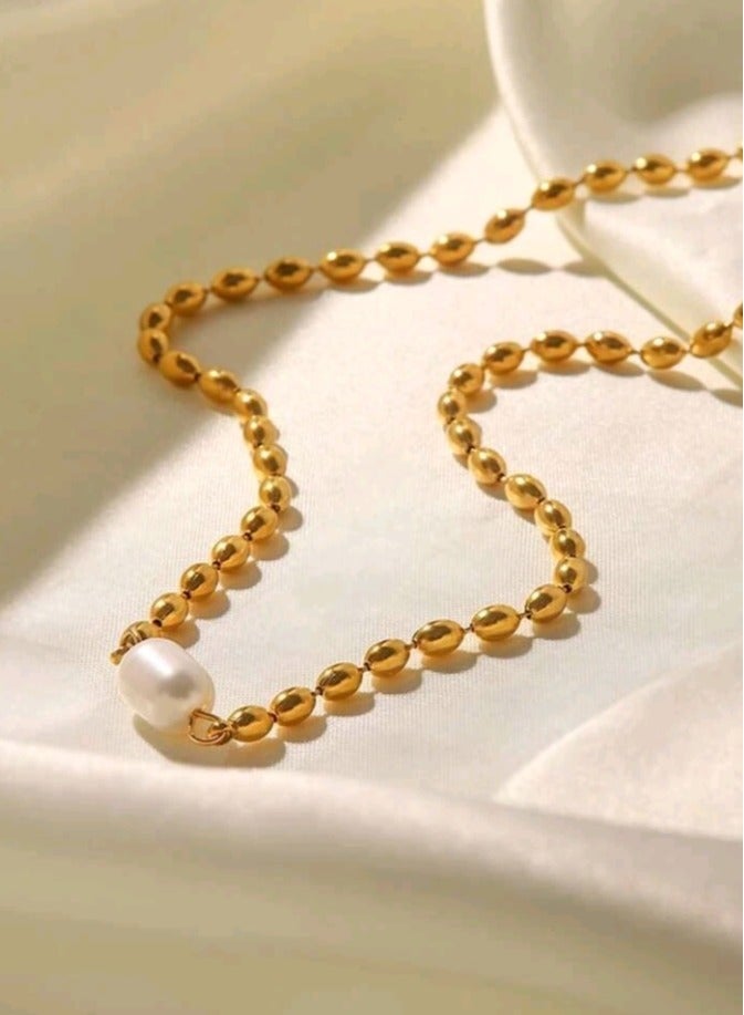 Jewelry For Life Trendy Stainless Steel Gold Plated Necklace For Women - Image 3