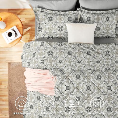 VAS COLLECTIONS 220 GSM Microfiber Reversible AC Comforter |Quit | Blanket | Duvets for King Size Double Bed 180Tc (230X250 cm, Grey and Off White) - Image 3