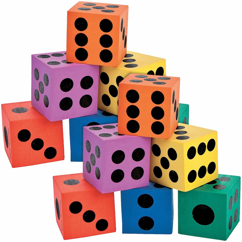 Fun Express Foam Dice Assortment Toys Games Indoor Mini Game Sets 12 Pieces - Image 2