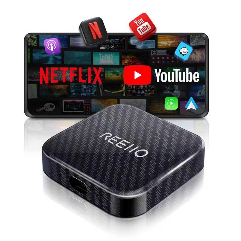 REEIIO Wireless CarPlayBox with Netflix/YouTube/TF Card Slot Convert Wired CarPlay to Wireless Adapter for 2017 and Above Original Wired CarPlay Car - Image 1