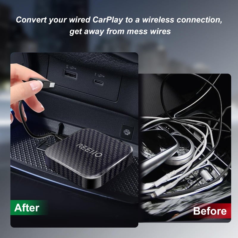 REEIIO Wireless CarPlayBox with Netflix/YouTube/TF Card Slot Convert Wired CarPlay to Wireless Adapter for 2017 and Above Original Wired CarPlay Car - Image 4