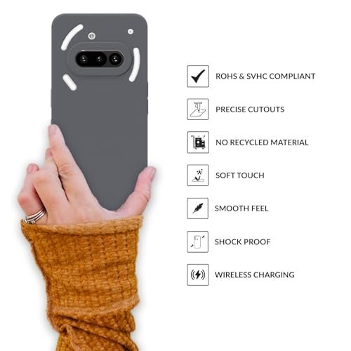 SPRIG Compatible with Nothing Phone 3A Premium SilkTone Back Cover Drop Tested Shock Proof Mobile Case for Men, Women, Boys and Girls with Camera Protection (Dark Grey) - Image 4