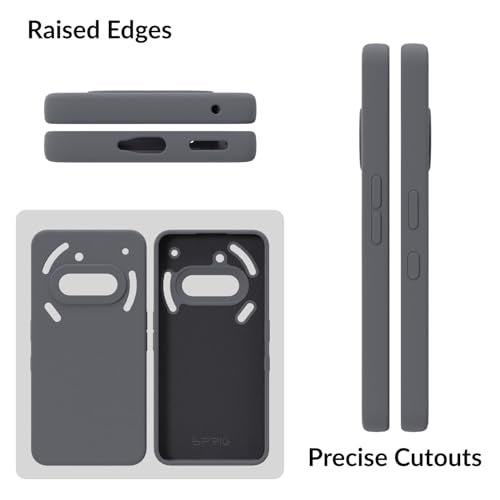 SPRIG Compatible with Nothing Phone 3A Premium SilkTone Back Cover Drop Tested Shock Proof Mobile Case for Men, Women, Boys and Girls with Camera Protection (Dark Grey) - Image 3