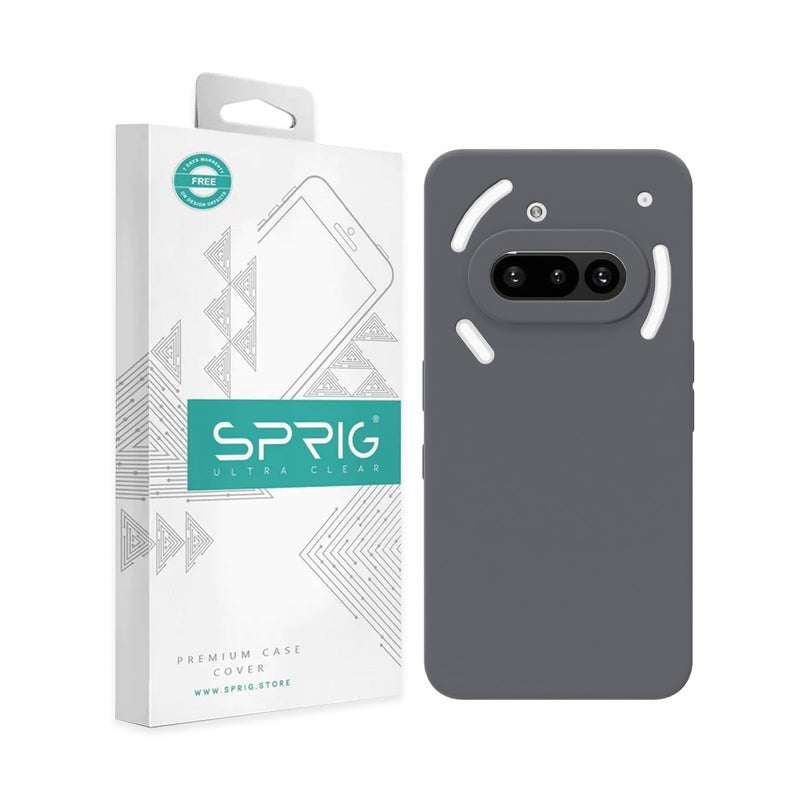 SPRIG Compatible with Nothing Phone 3A Premium SilkTone Back Cover Drop Tested Shock Proof Mobile Case for Men, Women, Boys and Girls with Camera Protection (Dark Grey) - Image 5