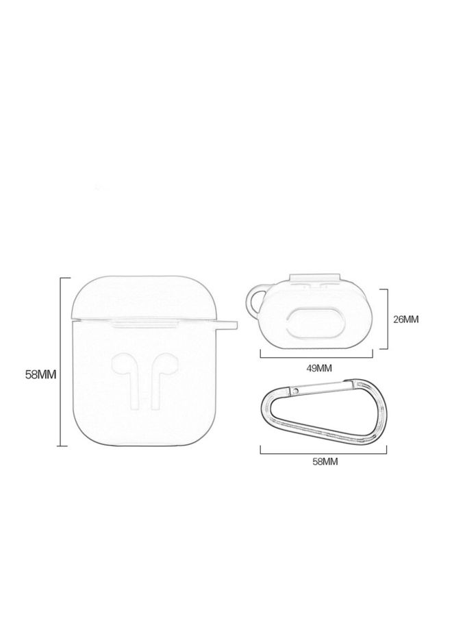 NIBEMINENT Protective Case Cover For AirPods With Carabineer Red/Black - Image 5