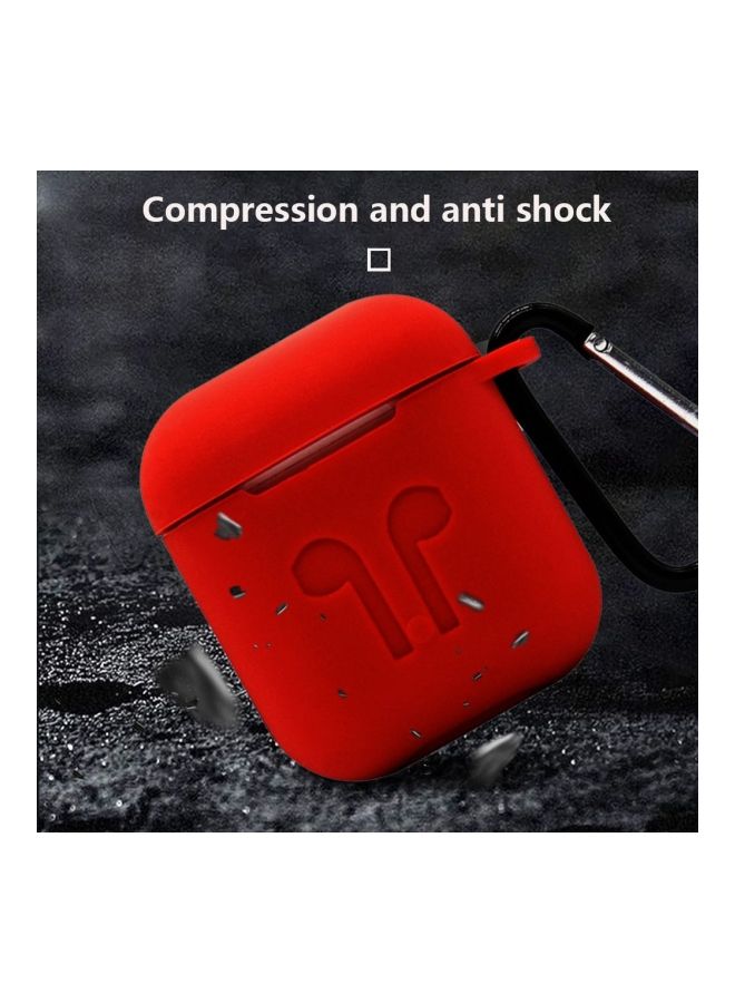 NIBEMINENT Protective Case Cover For AirPods With Carabineer Red/Black - Image 3