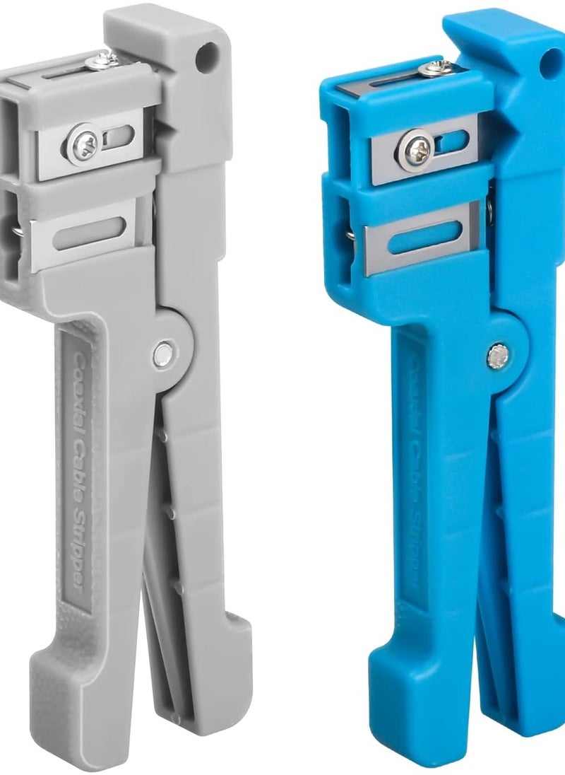 2 Pack Fiber Optic Jacket Stripper Coaxial Cable Stripping Cutter Tool Cable Cutter Crimper  - Image 1