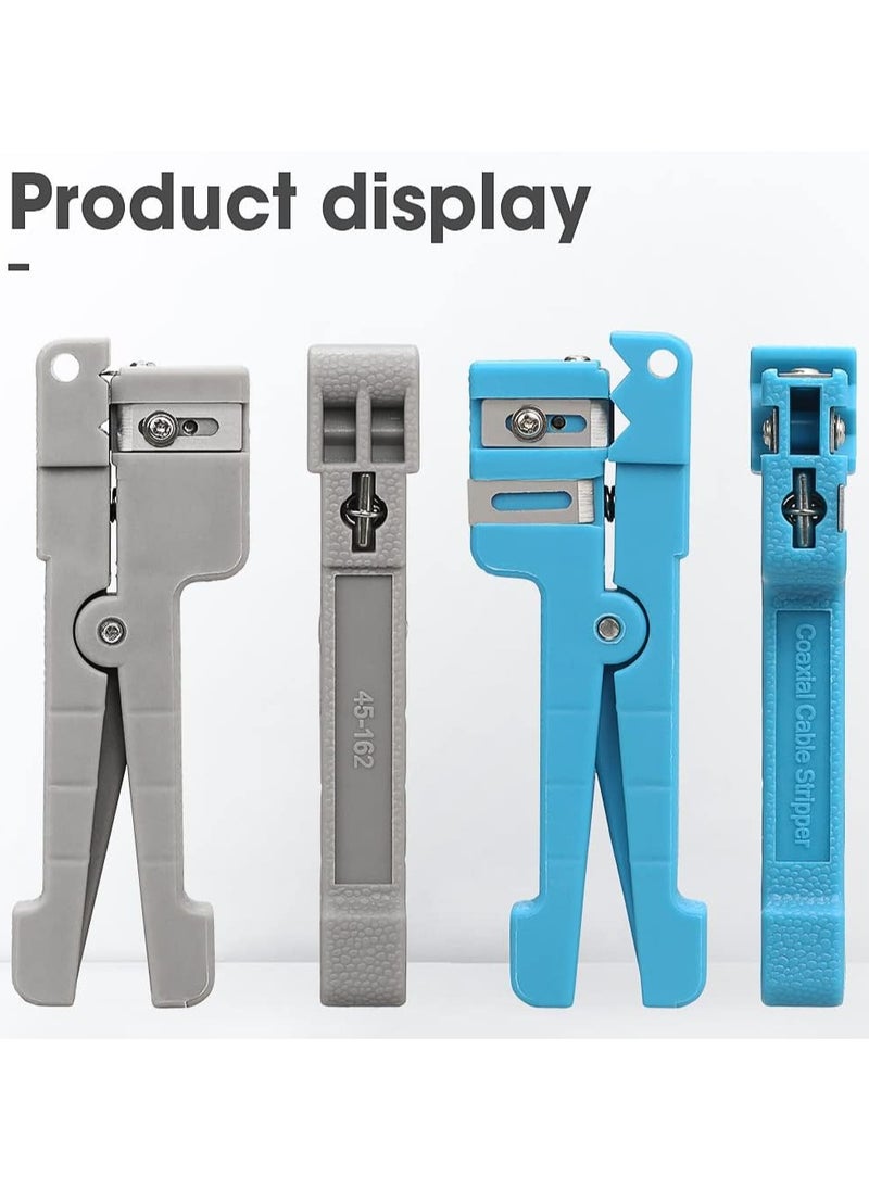 2 Pack Fiber Optic Jacket Stripper Coaxial Cable Stripping Cutter Tool Cable Cutter Crimper  - Image 2
