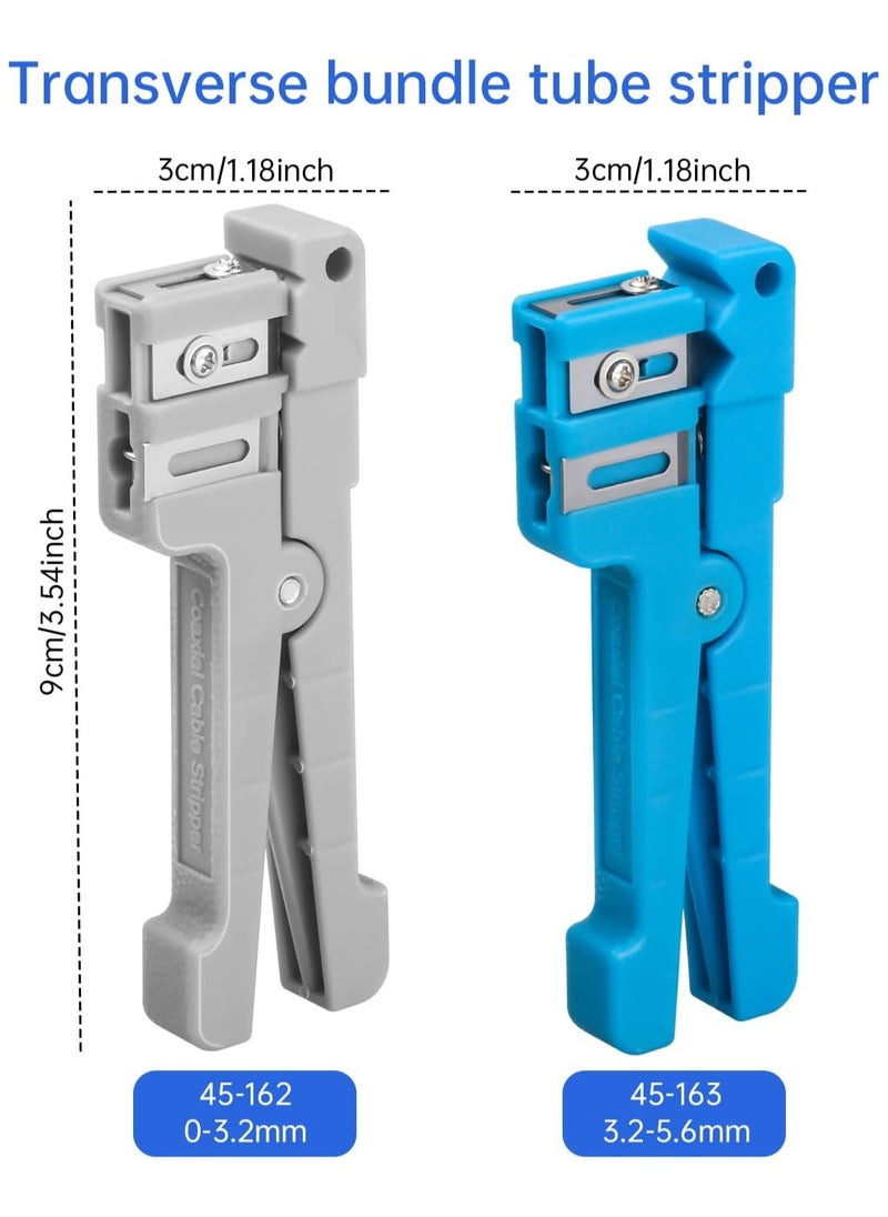 2 Pack Fiber Optic Jacket Stripper Coaxial Cable Stripping Cutter Tool Cable Cutter Crimper  - Image 3