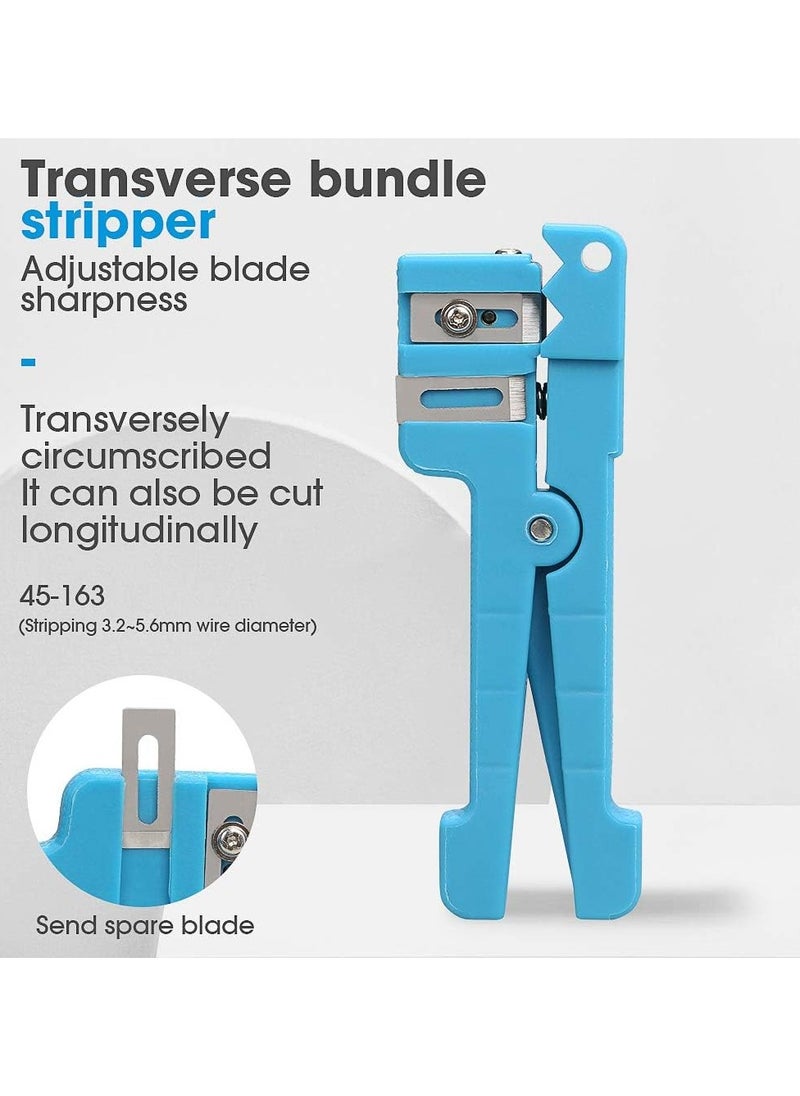 2 Pack Fiber Optic Jacket Stripper Coaxial Cable Stripping Cutter Tool Cable Cutter Crimper  - Image 4
