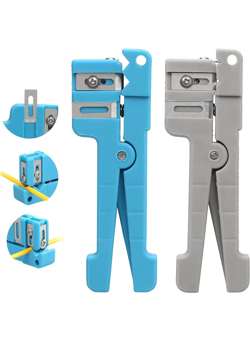 2 Pack Fiber Optic Jacket Stripper Coaxial Cable Stripping Cutter Tool Cable Cutter Crimper - Image 1