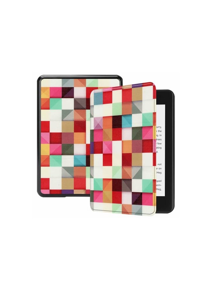 Generic - غطاء EcoSystem Slimshell لجهاز Kindle Paperwhite الجديد بالكامل (الجيل الحادي عشر - 2021، 6.8 بوصة) أو Kindle Paperwhite Signature Edition، غطاء ذكي مع وضع السكون/التنشيط التلقائي، (مكعبات) - Image 1