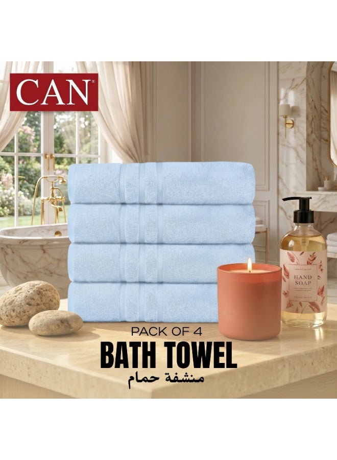 CAN Premium Microfiber Bath Towels Pack Of 4 - Ultra Soft & Absorbent Large Bath Towel 70x140cm (27.5" x 55") - Quick Dry Lightweight Towels for Bathroom, Beach, Spa, Pool, Travel (BLUE) - Image 1