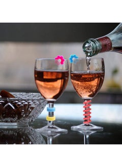 Jolbndcv 30 Pcs Silicone Drink Markers Wine Glass Charms Markers Drink Markers For Champagne Flutes Cocktails Martinis Wine Glass 3 Shape  - Image 5