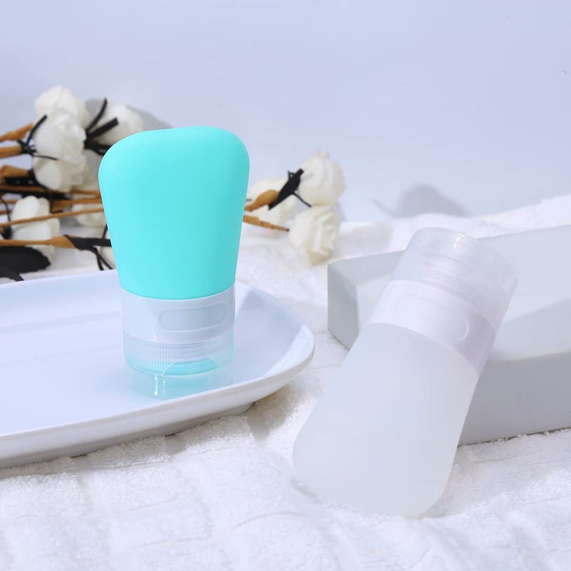 LUFEVRM 2 Pcs Silicone Travel Bottles,1.3oz Leak Proof Refillable Squeeze Containers with Transparent Carry Bag,Small Empty Travel Size Bottles for Shampoo,Conditioner,Lotion,Toiletries - Image 4