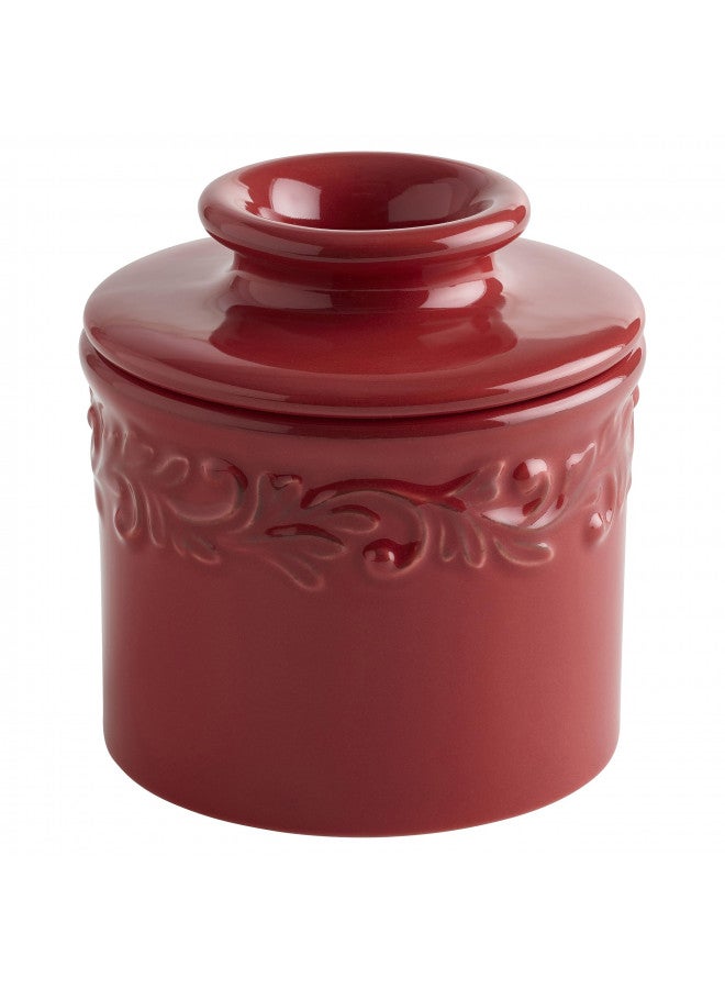 Butter Bell جرن الزبدة - الجرن الأصلي للزبدة من L Tremain، وعاء زبدة سيراميك فرنسي للسطح للحفاظ على الزبدة القابلة للدهن، مجموعة عتيقة، أحمر روبي - Image 1