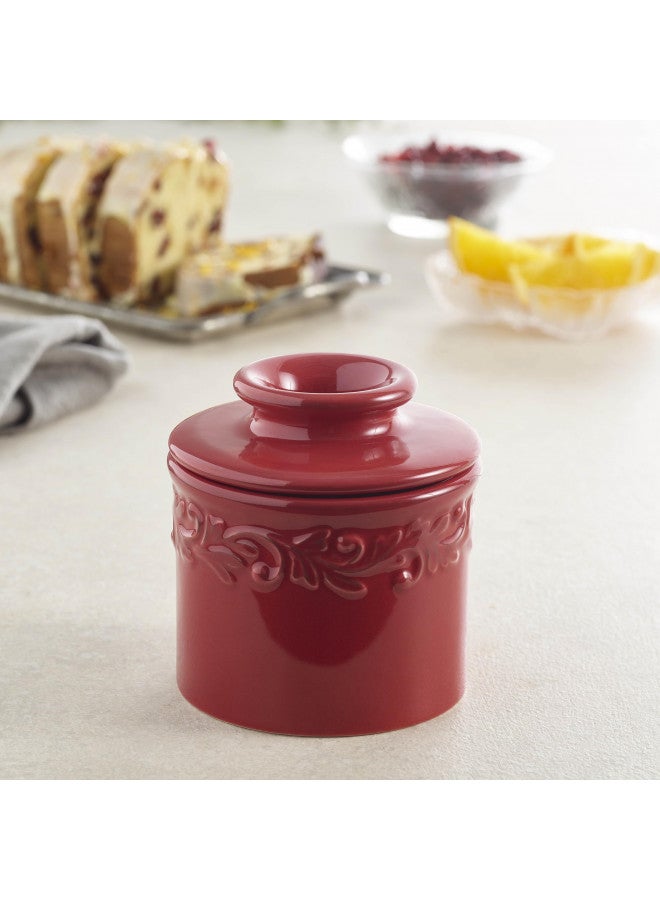 Butter Bell جرن الزبدة - الجرن الأصلي للزبدة من L Tremain، وعاء زبدة سيراميك فرنسي للسطح للحفاظ على الزبدة القابلة للدهن، مجموعة عتيقة، أحمر روبي - Image 2