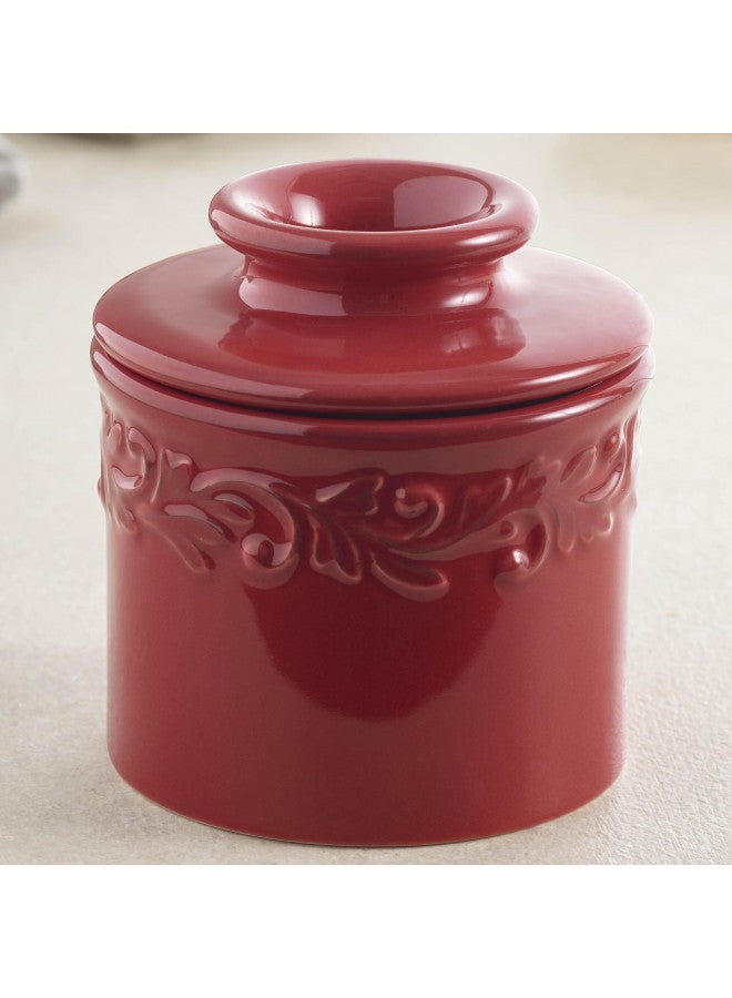 Butter Bell جرن الزبدة - الجرن الأصلي للزبدة من L Tremain، وعاء زبدة سيراميك فرنسي للسطح للحفاظ على الزبدة القابلة للدهن، مجموعة عتيقة، أحمر روبي - Image 4