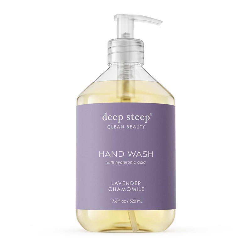 Deep Steep Liquid Hand Wash, Lavender Chamomile, 17.6 oz â€“ Moisturizing Cleanser with Olive Oil, Aloe Vera, Glycerin & Hyaluronic Acid â€“ Vegan, Clean Beauty, Soft & Nourished Hands - Image 1