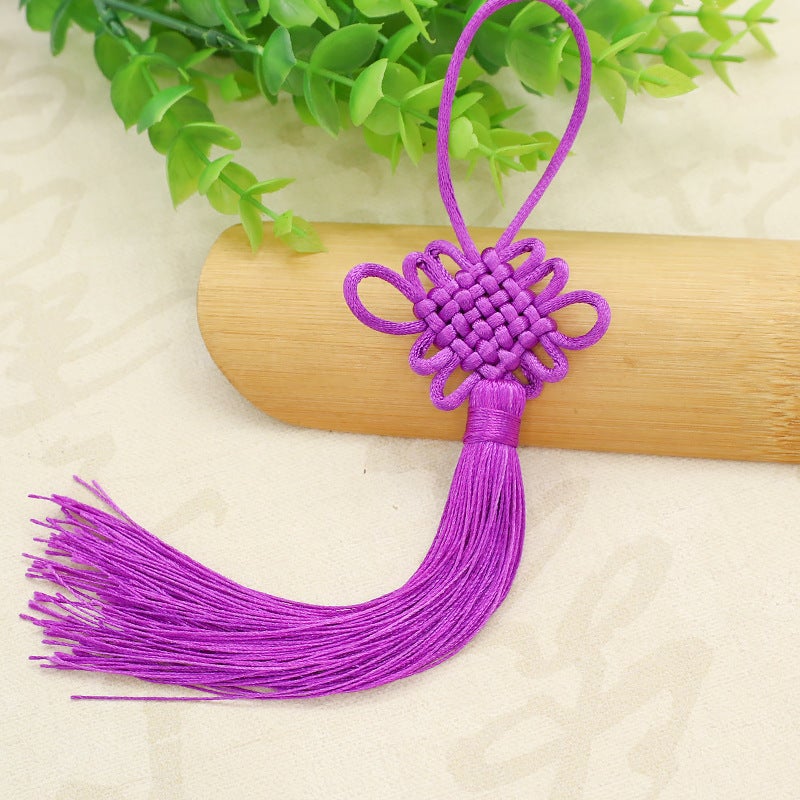 Handwoven Mini Chinese Knot Tassel Hangings Purple