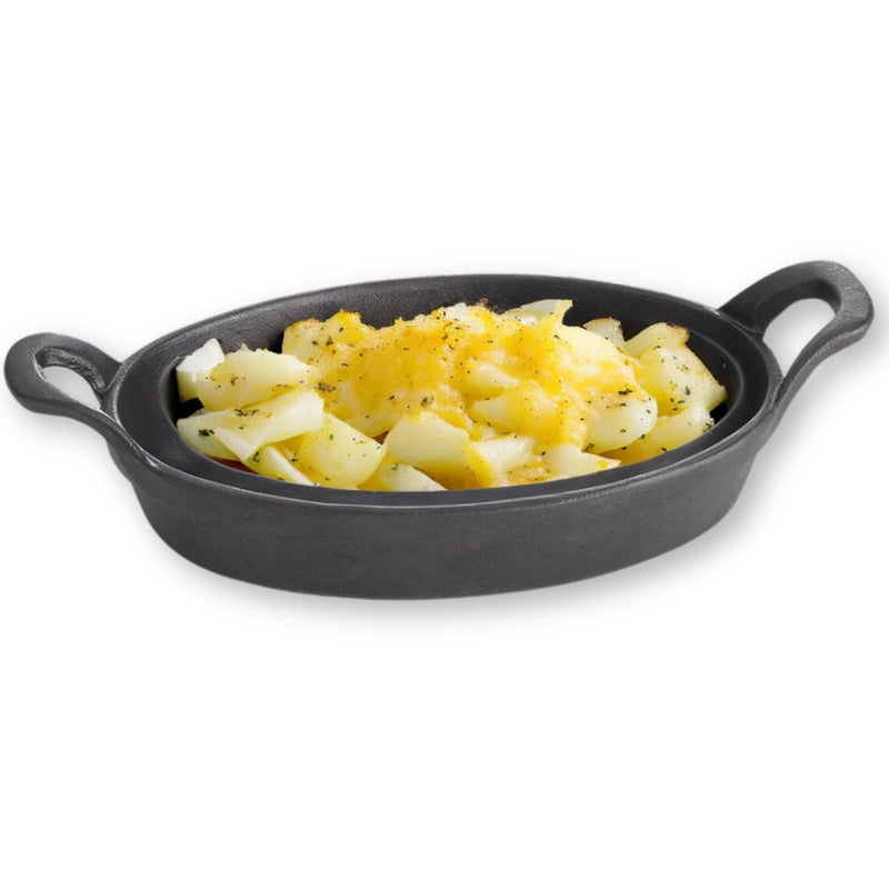 TableCraft Mini Oval Au Gratin Cookware 24 oz Black