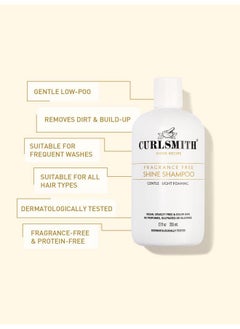 CURLSMITH CURLSMITH - Shine Shampoo, Gentle, Sensitive, Fragrance Free Cleanser for All Curl and Hair Types, Vegan (12 fl oz)  - Image 3