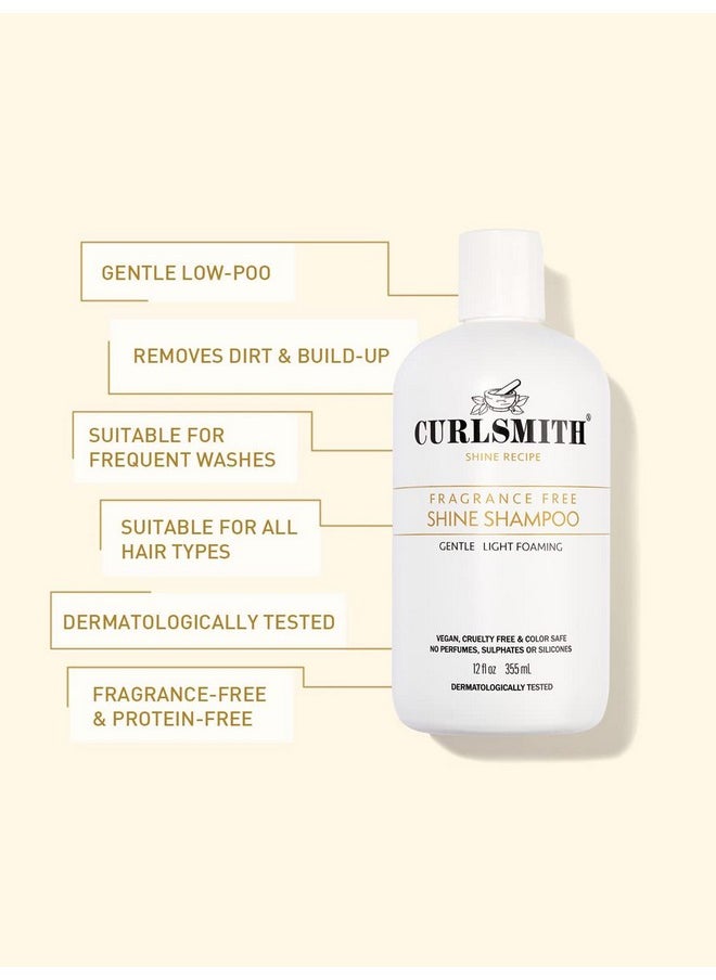 CURLSMITH CURLSMITH - Shine Shampoo, Gentle, Sensitive, Fragrance Free Cleanser for All Curl and Hair Types, Vegan (12 fl oz)  - Image 3