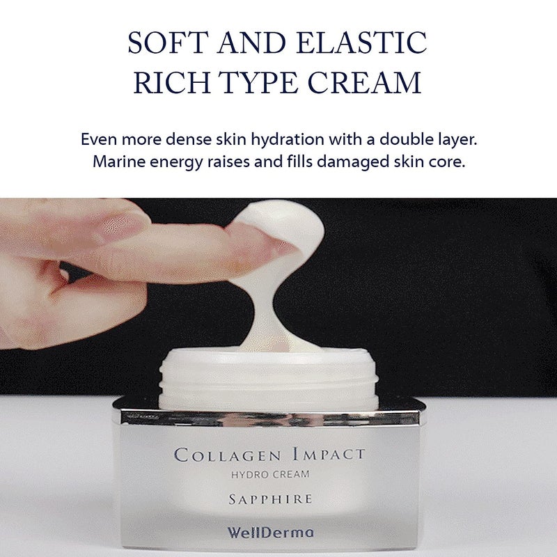 WELLDERMA Sapphire Collagen Impact Hydro Cream, 50g / 1.69 fl.oz â€“ Hydrating & Balancing Face Moisturizer with Collagen Complex and Niacinamide - Image 3