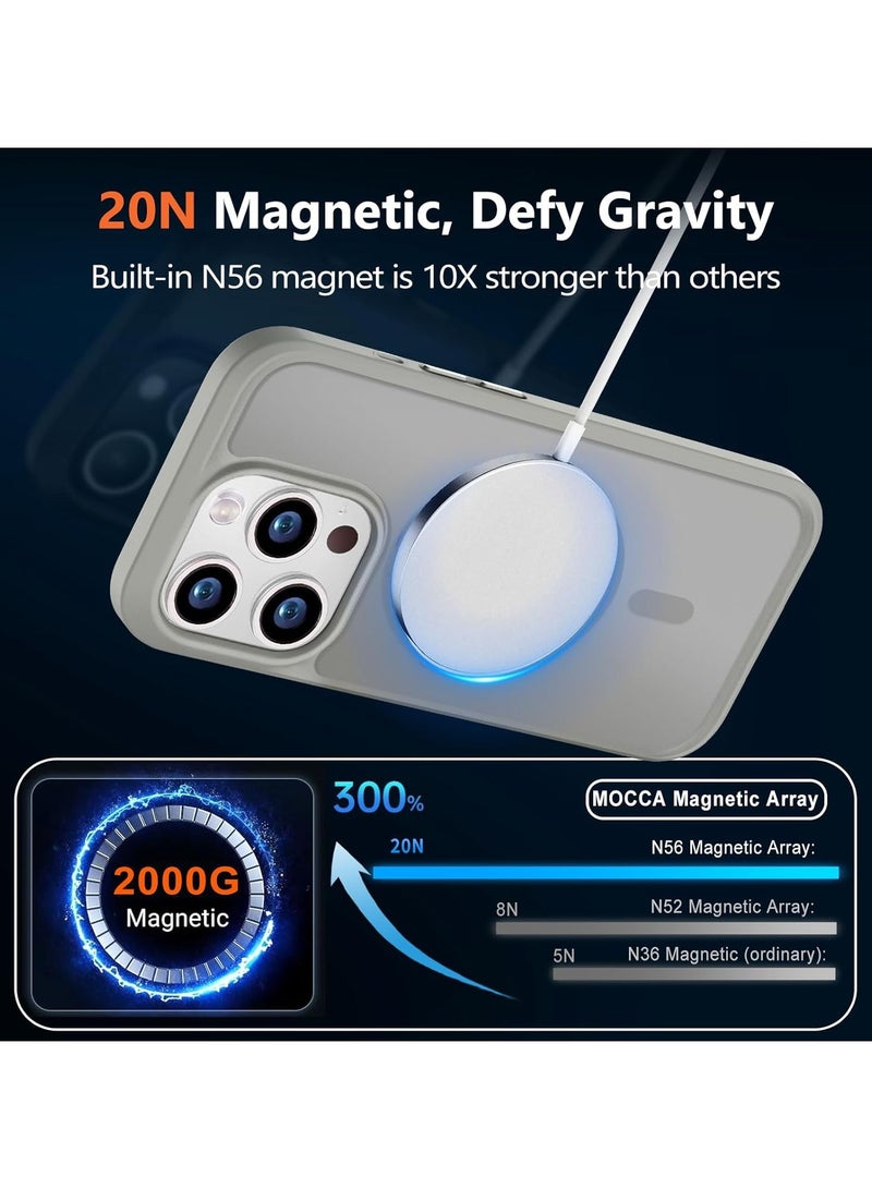 Denx Magnetic Case for iPhone 14 Pro Case, Compatible with MagSafe, Plating Luxury Cover, Clear Soft TPU Shockproof Protective Phone Case, (Natural titanium) - Image 2