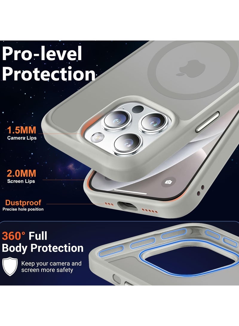 Denx Magnetic Case for iPhone 14 Pro Case, Compatible with MagSafe, Plating Luxury Cover, Clear Soft TPU Shockproof Protective Phone Case, (Natural titanium) - Image 4