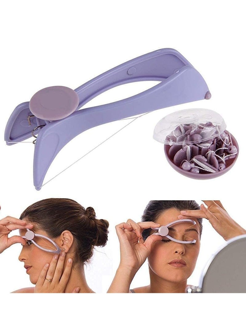 Manual Threading Machine for Women - Handheld Eyebrow, Face & Body Hair Removal Kit with Cotton Thread Epilator, Tweezers & Extra Threads - Portable and Painless Hair Removal Tool - Image 1