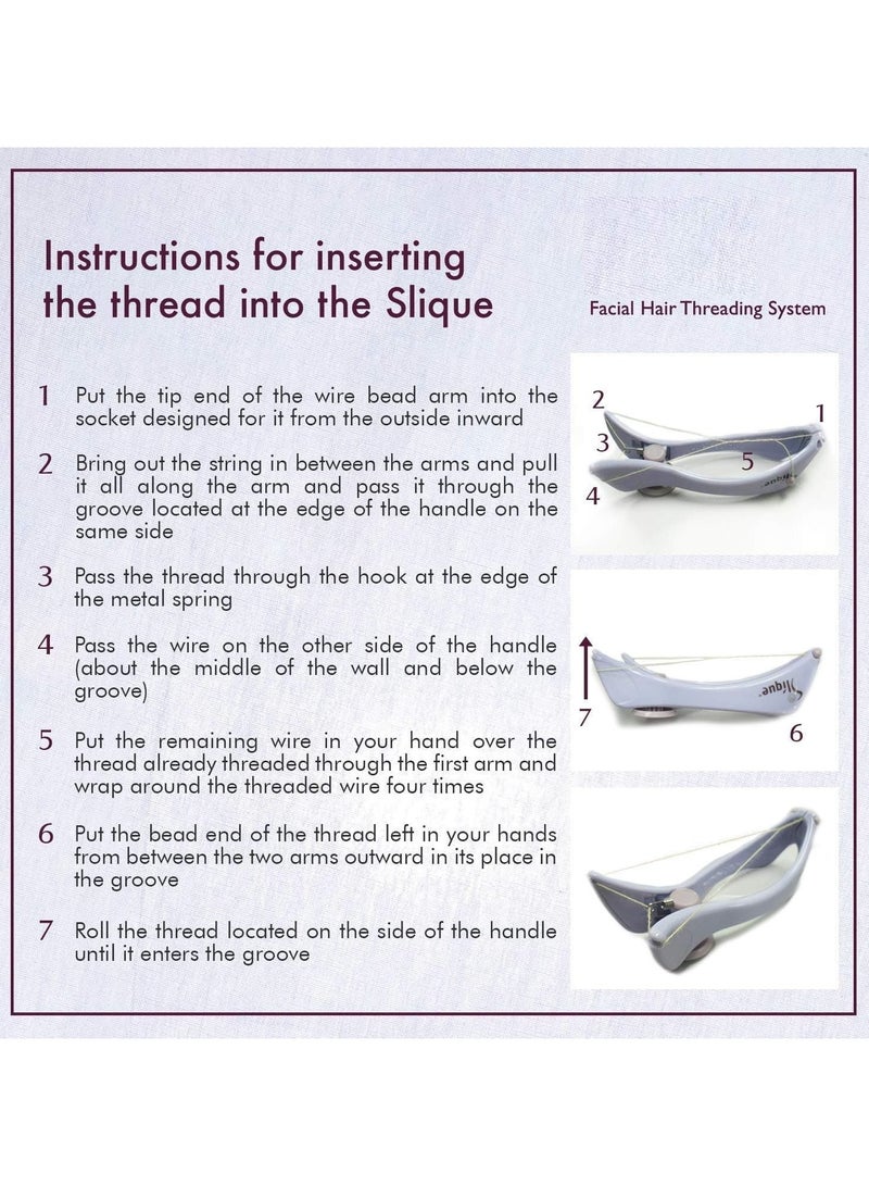 Manual Threading Machine for Women - Handheld Eyebrow, Face & Body Hair Removal Kit with Cotton Thread Epilator, Tweezers & Extra Threads - Portable and Painless Hair Removal Tool - Image 4