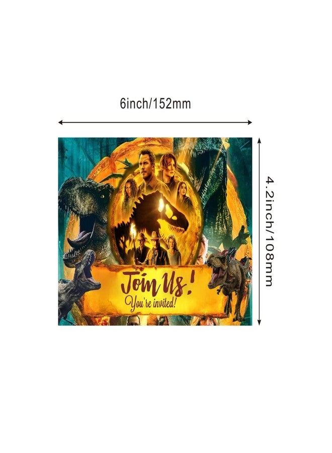 SUTRADHAR 24pcs Dinosaur Birthday Invitations,Dinosaur Party Invitations Birthday Party Supplies Decoration (Invitations24) - Image 3
