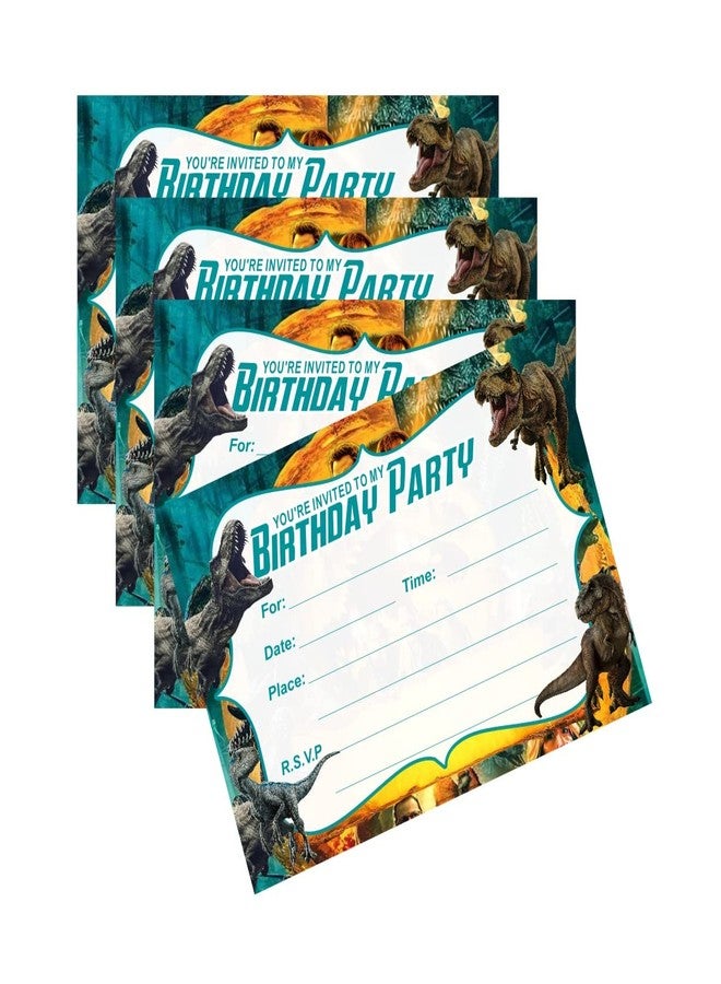 SUTRADHAR 24pcs Dinosaur Birthday Invitations,Dinosaur Party Invitations Birthday Party Supplies Decoration (Invitations24) - Image 5