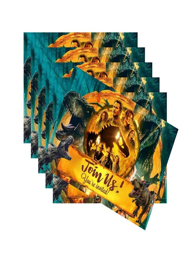 SUTRADHAR 24pcs Dinosaur Birthday Invitations,Dinosaur Party Invitations Birthday Party Supplies Decoration (Invitations24) - Image 4