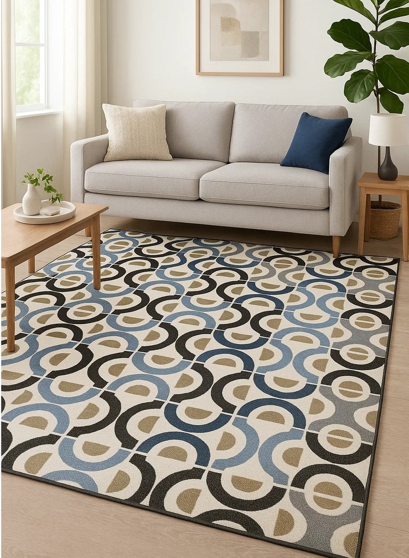 لوفت كاستيلو، سجادة حديثة لغرفة المعيشة وغرفة النوم وسجادة أرضية للمنزل، مضادة للانزلاق، 240 × 340 سم، نسيج، مزيج، صنع مصري - Image 1