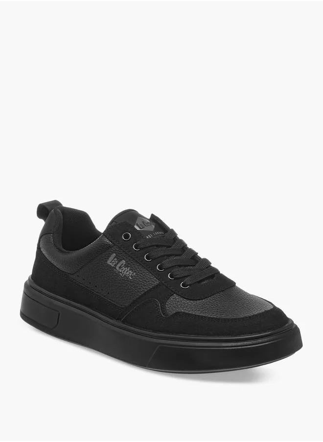 لي كوبر Men's Panelled Lace-Up Sneakers with Pull Tabs