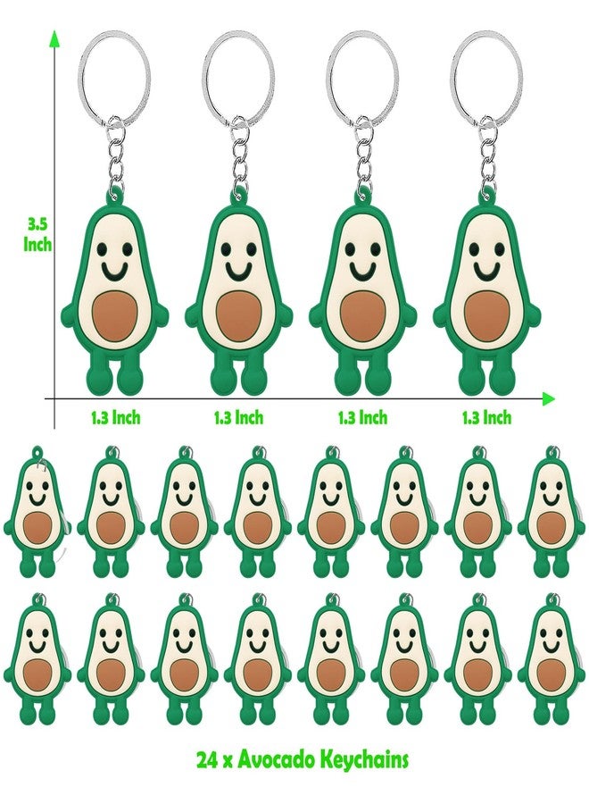 CiciBear 24 Pack Avocado Keychains Party Decoration for Guests, Fruit Themed Party, Baby Shower, School Party, Kids Birthday - Image 2