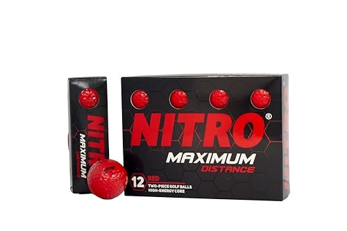 NITRO Maximum Distance 12 Pack Red Golf Balls - Image 1