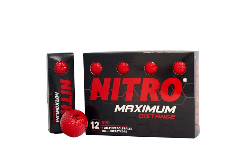NITRO Maximum Distance 12 Pack Red Golf Balls - Image 3