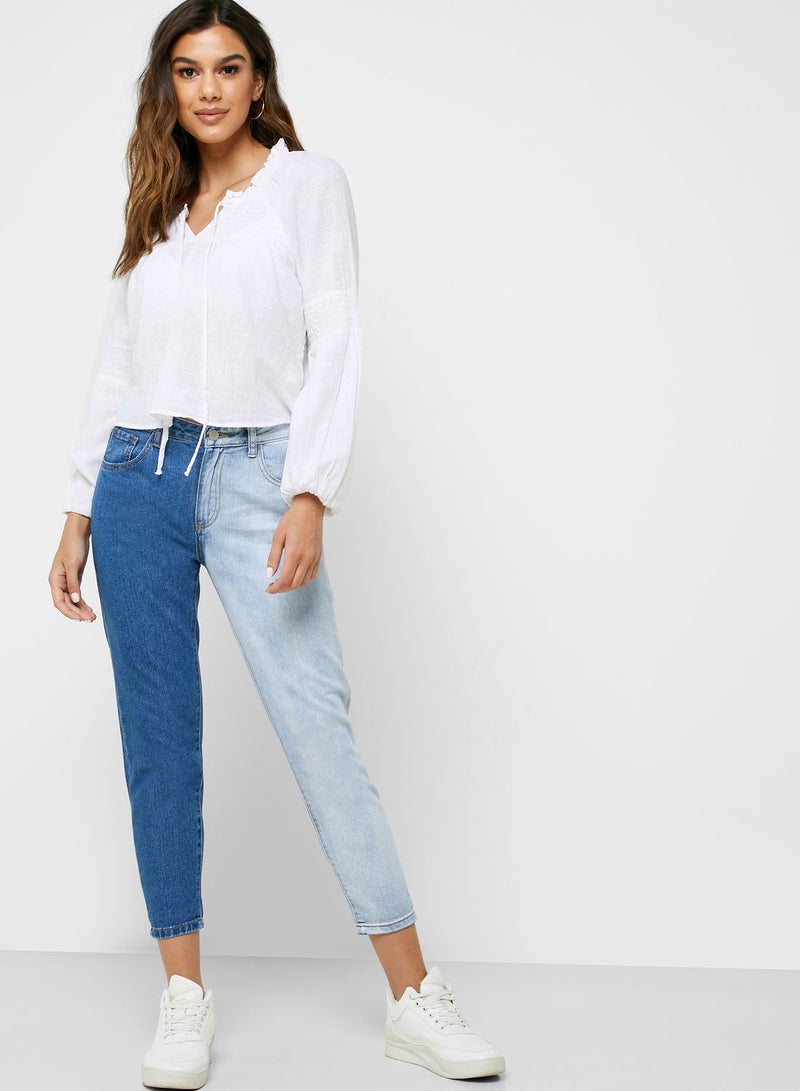 Cotton On Ruched Detail Tie Neck Top - Image 4